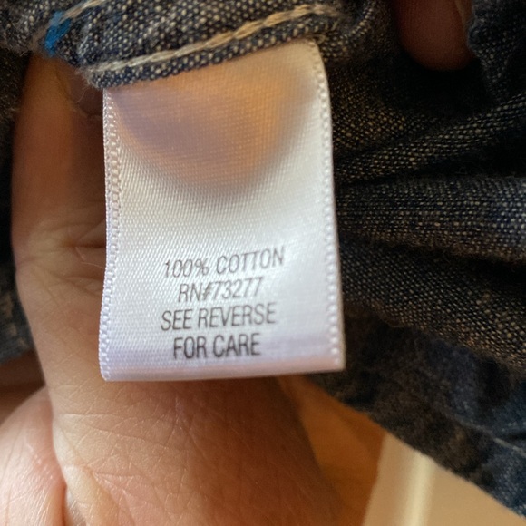 Men’s cotton lightweight denim button up shirt, long sleeve - Picture 4 of 4